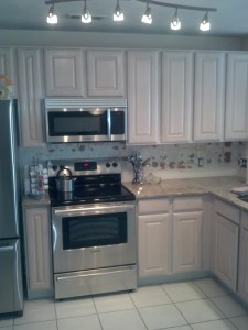 cabinet refinish before